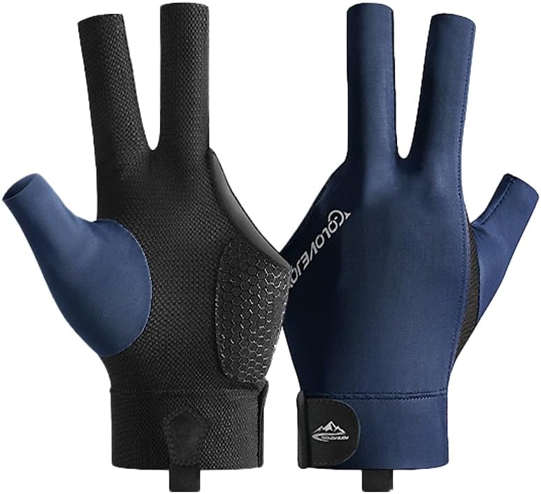 Wnddle Pool Glove Left Hand, Billiards Glove, Billiard Pool Gloves for Left Hand 3 Finger, Snooker Cue Sport Glove Popular Sizes for Men & Women - Image 1